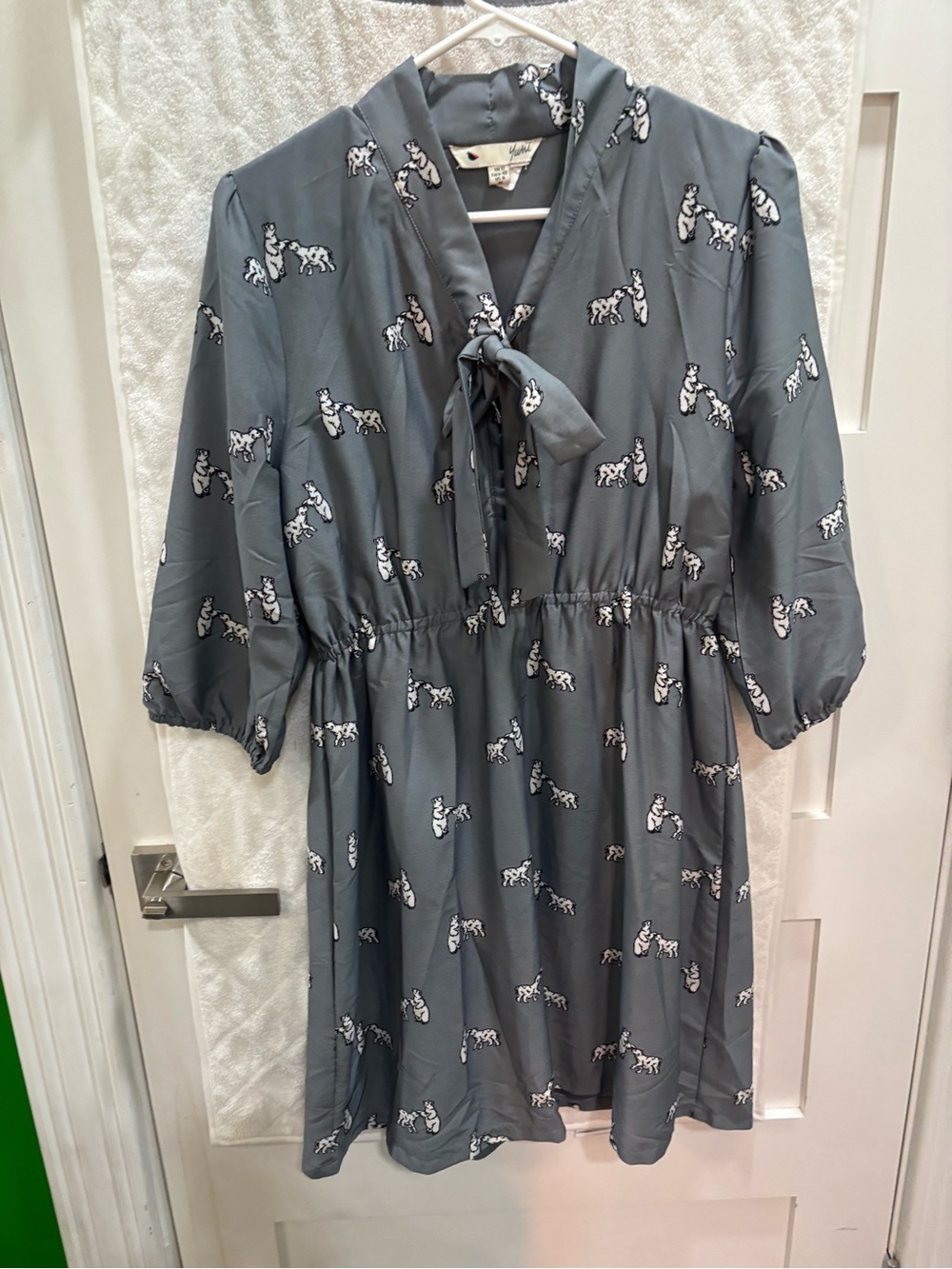 Yumi Gray mini dress with polar bears!